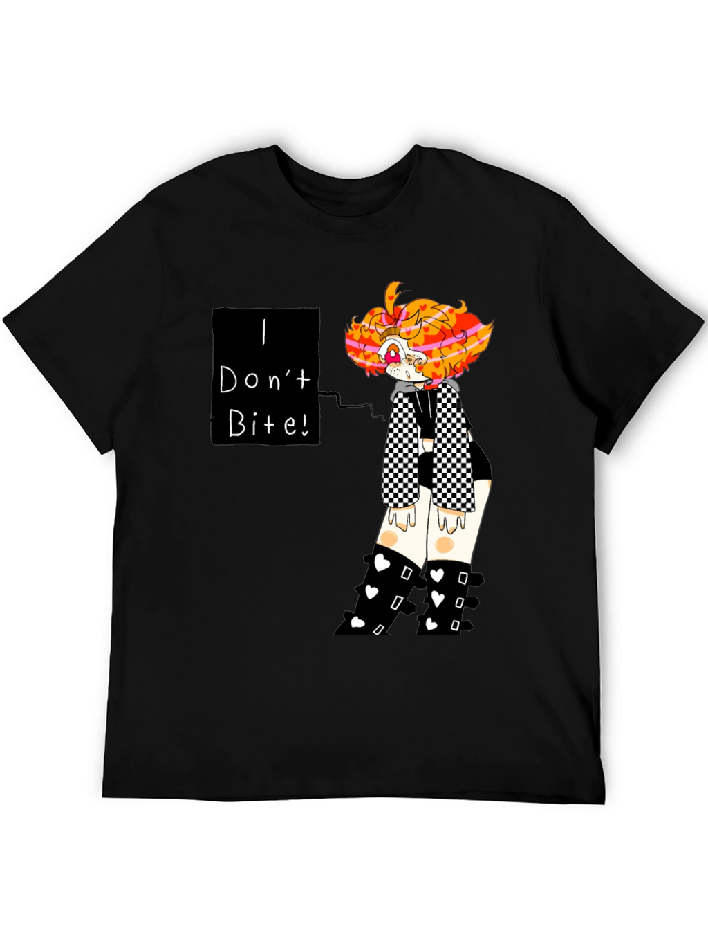 I Dont Bite! Black T-Shirt Graphic Tee Novelty