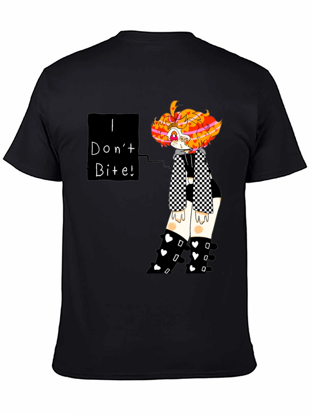 I Dont Bite! Black T-Shirt Graphic Tee Novelty
