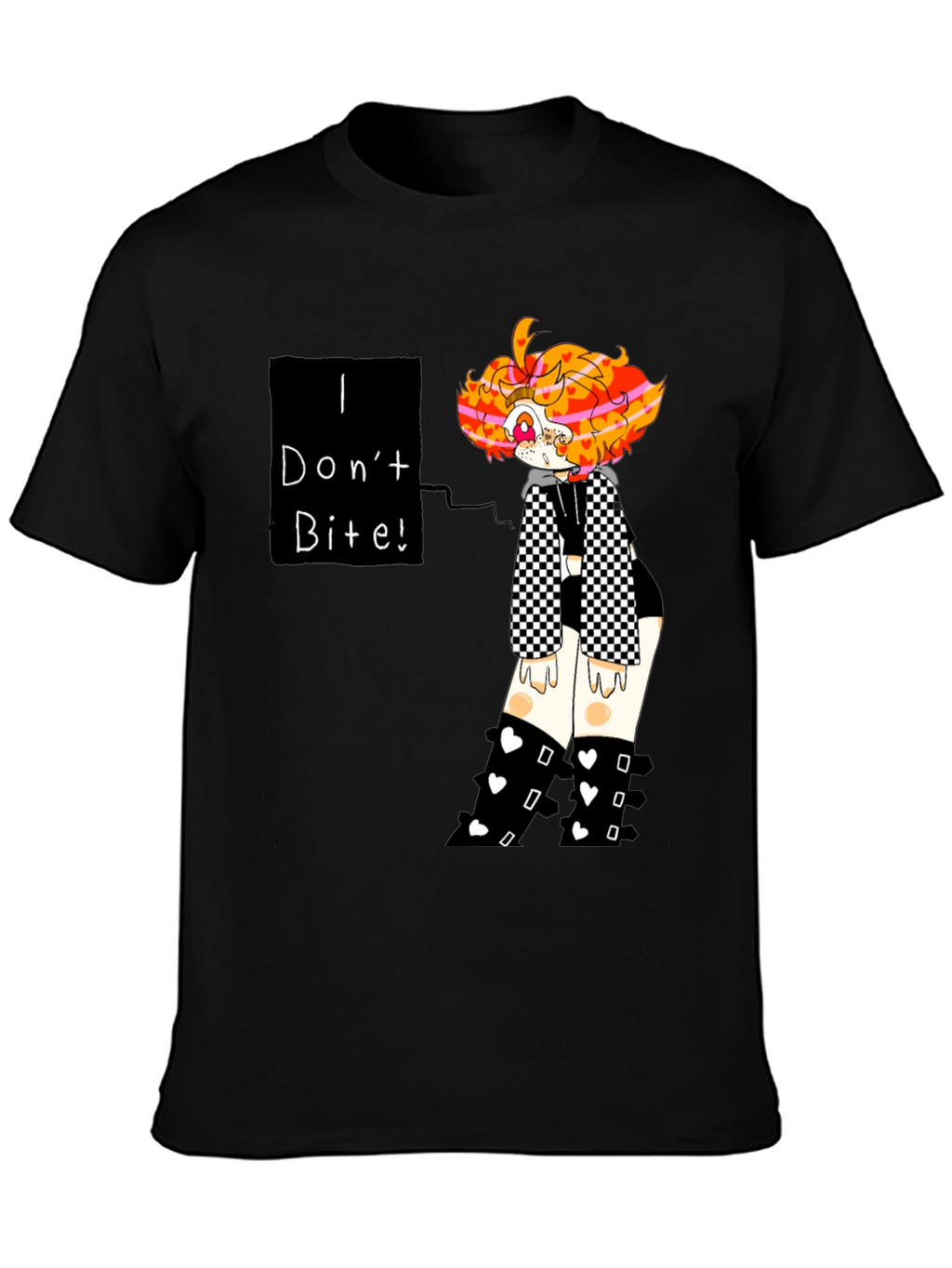 I Dont Bite! Black T-Shirt Graphic Tee Novelty