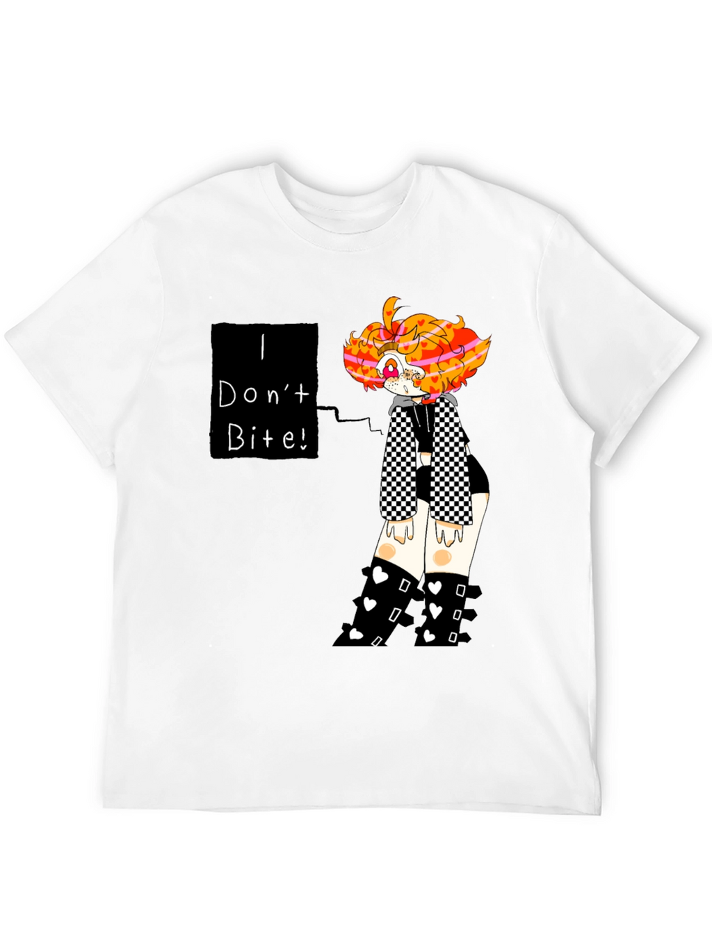 I Dont Bite! Black T-Shirt Graphic Tee Novelty
