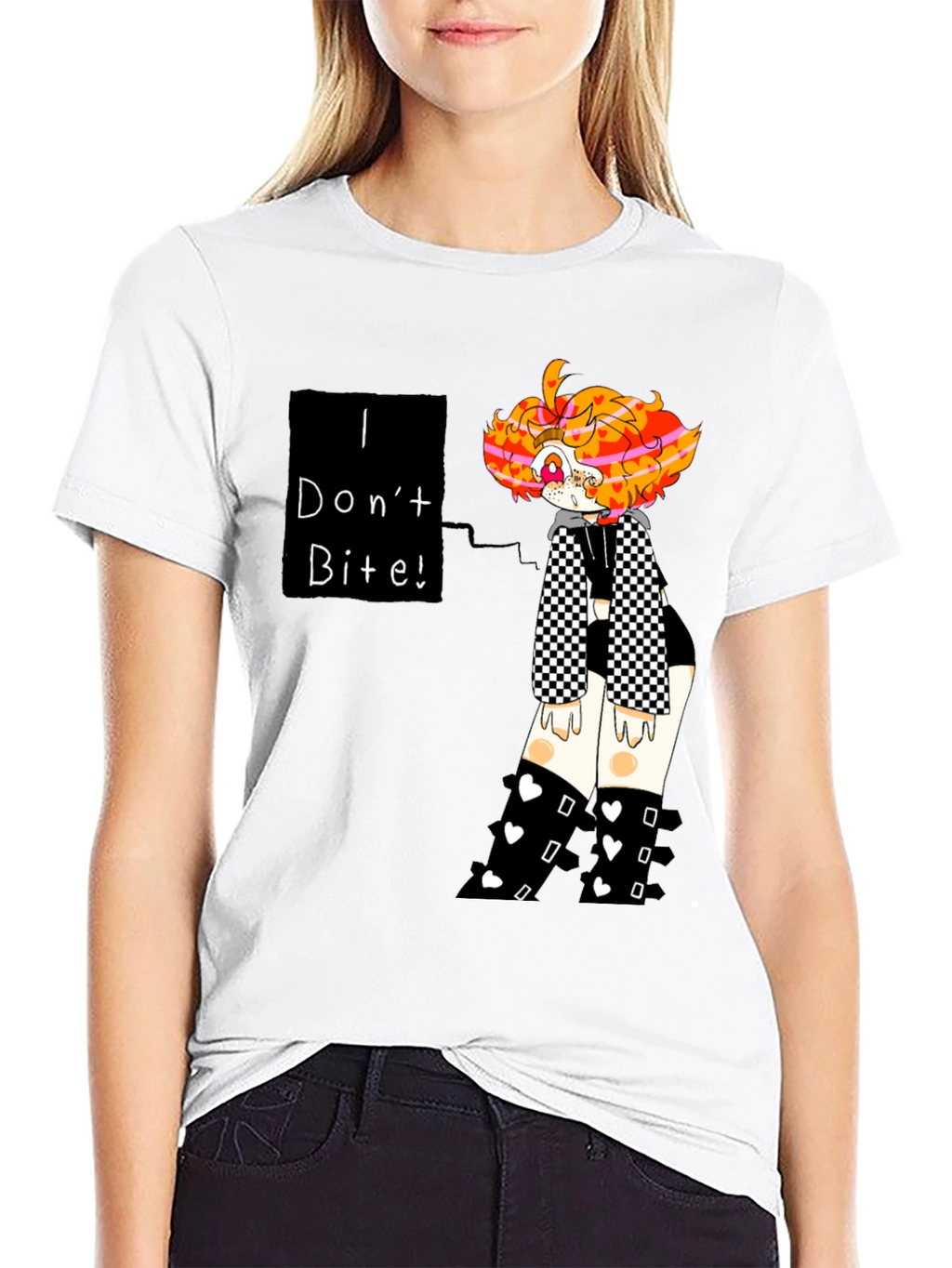 I Dont Bite! Black T-Shirt Graphic Tee Novelty