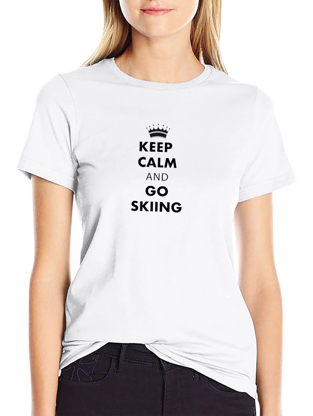Keep Calm and Go Skiing Black T-Shirt