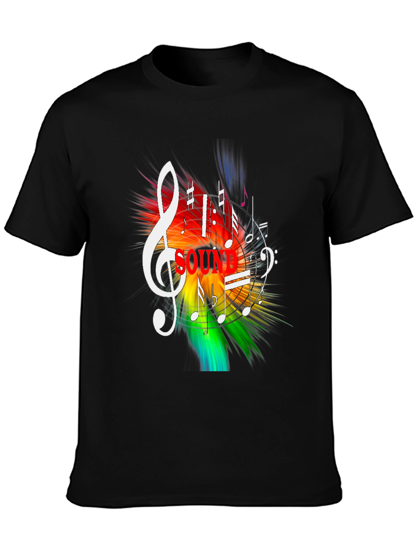 Colorful Music Notes Graphic T-Shirt