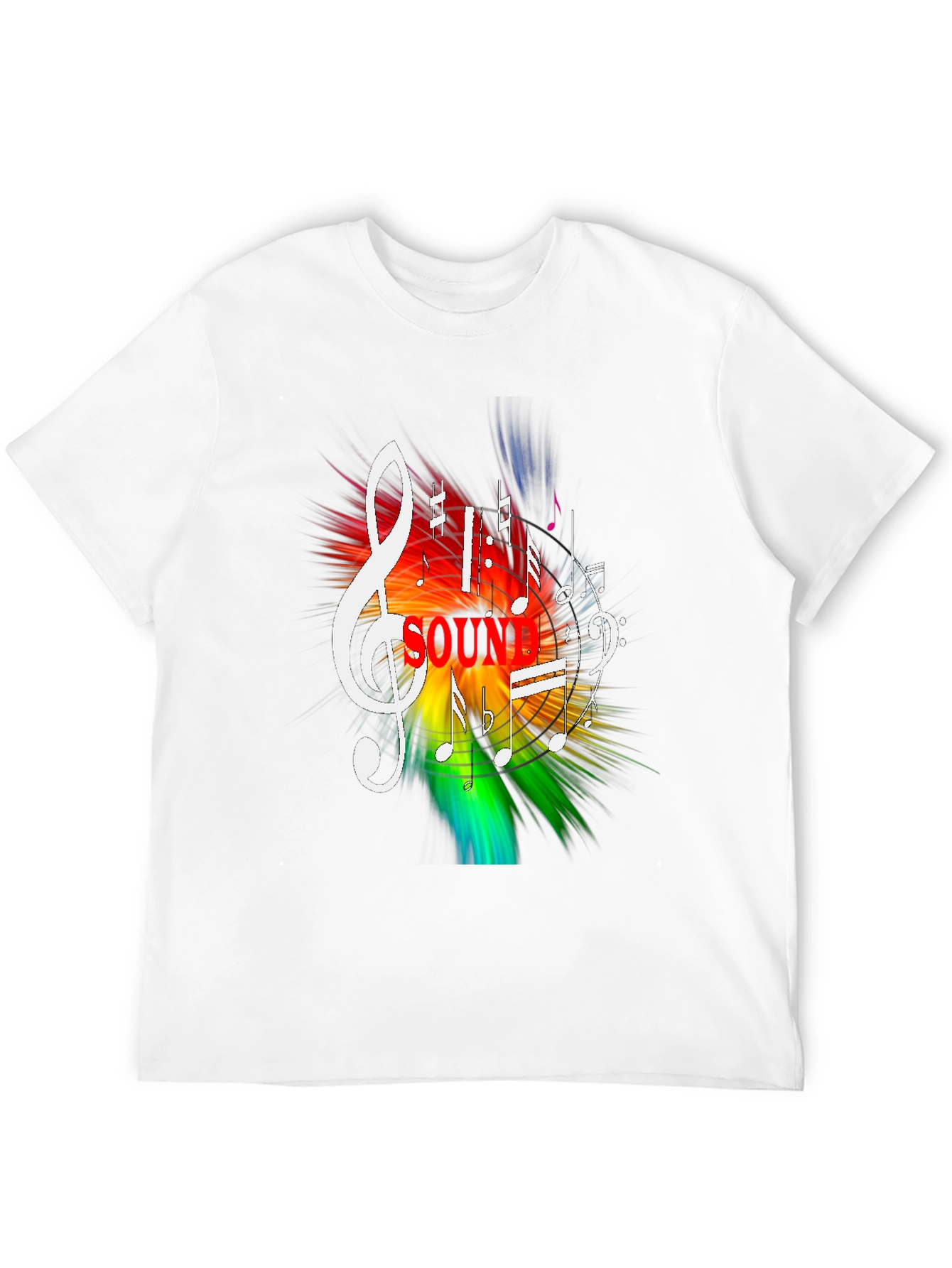 Colorful Music Notes Graphic T-Shirt