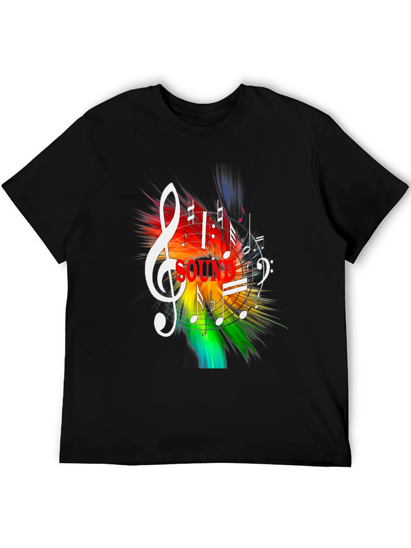 Colorful Music Notes Graphic T-Shirt