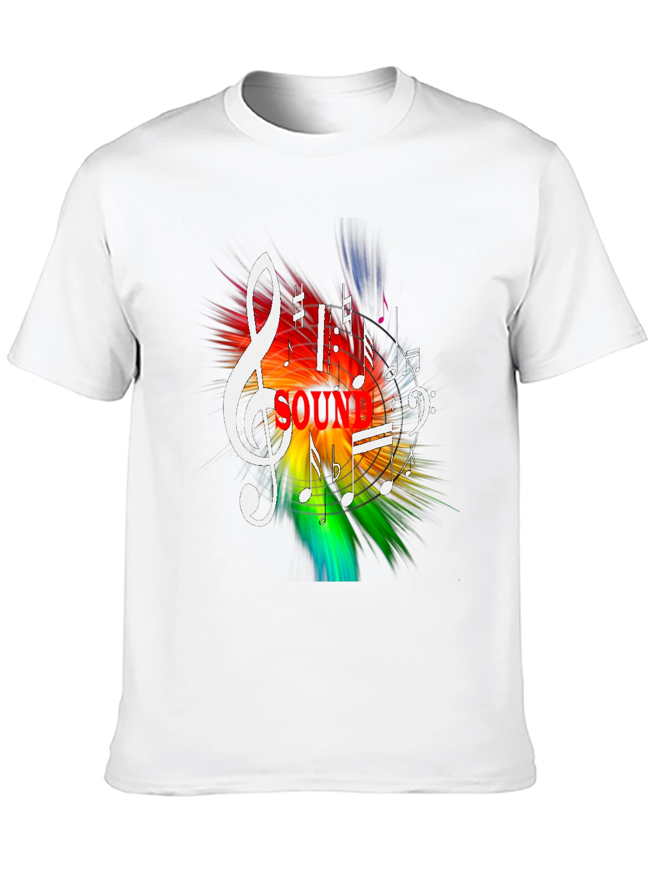 Colorful Music Notes Graphic T-Shirt
