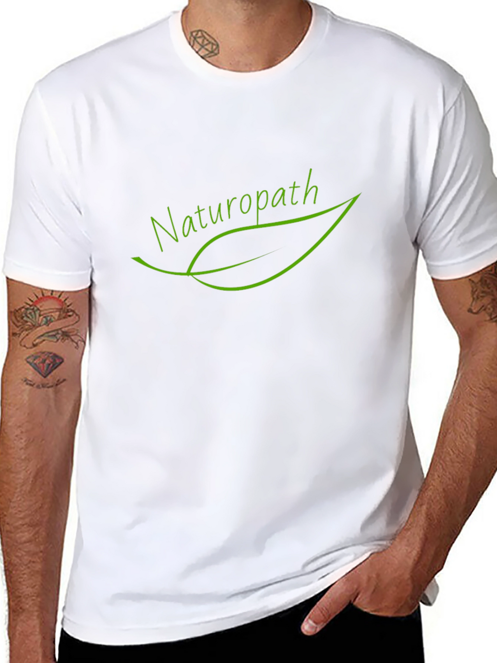 Naturopath Leaf Graphic Black T-Shirt