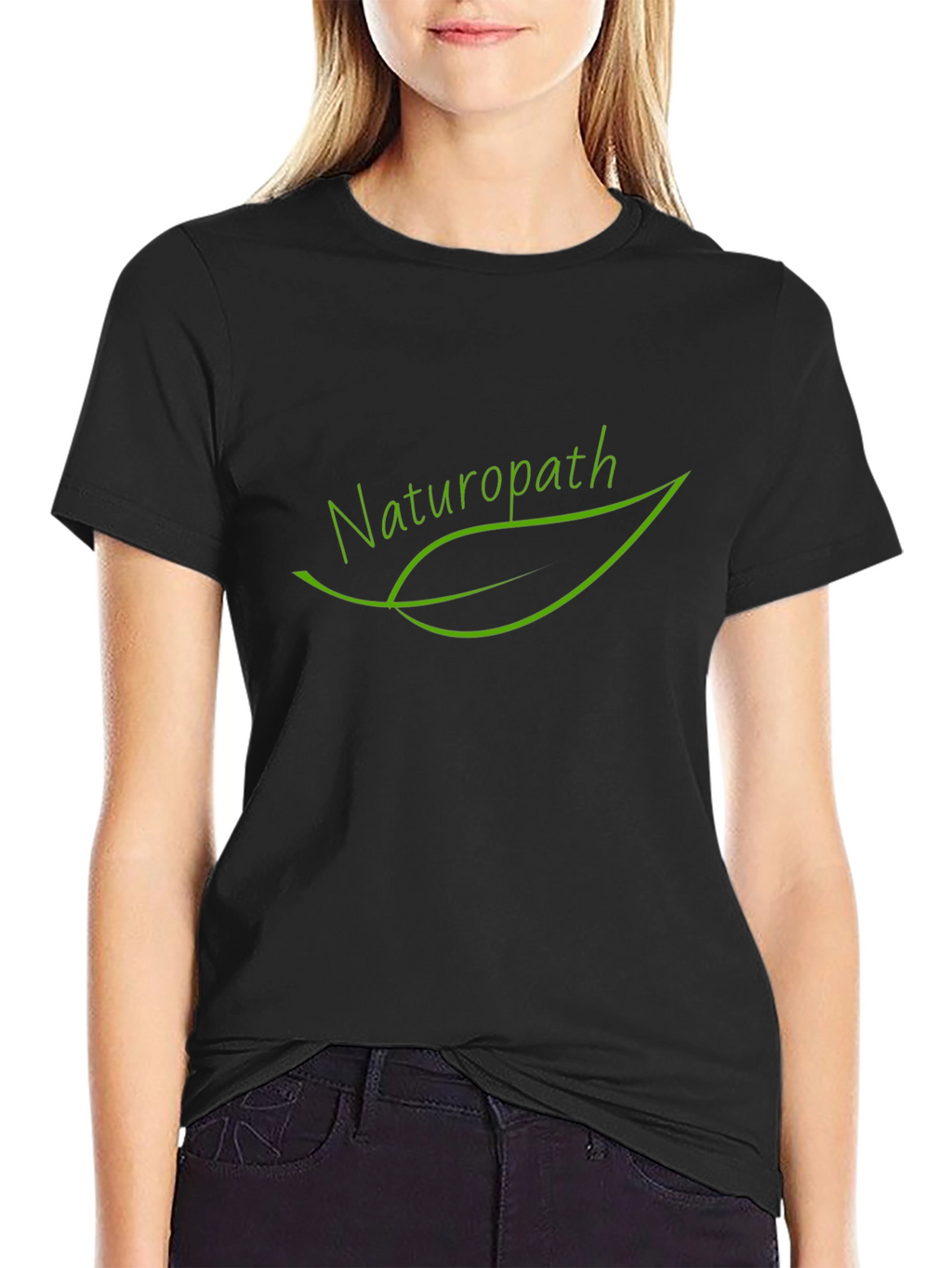Naturopath Leaf Graphic Black T-Shirt
