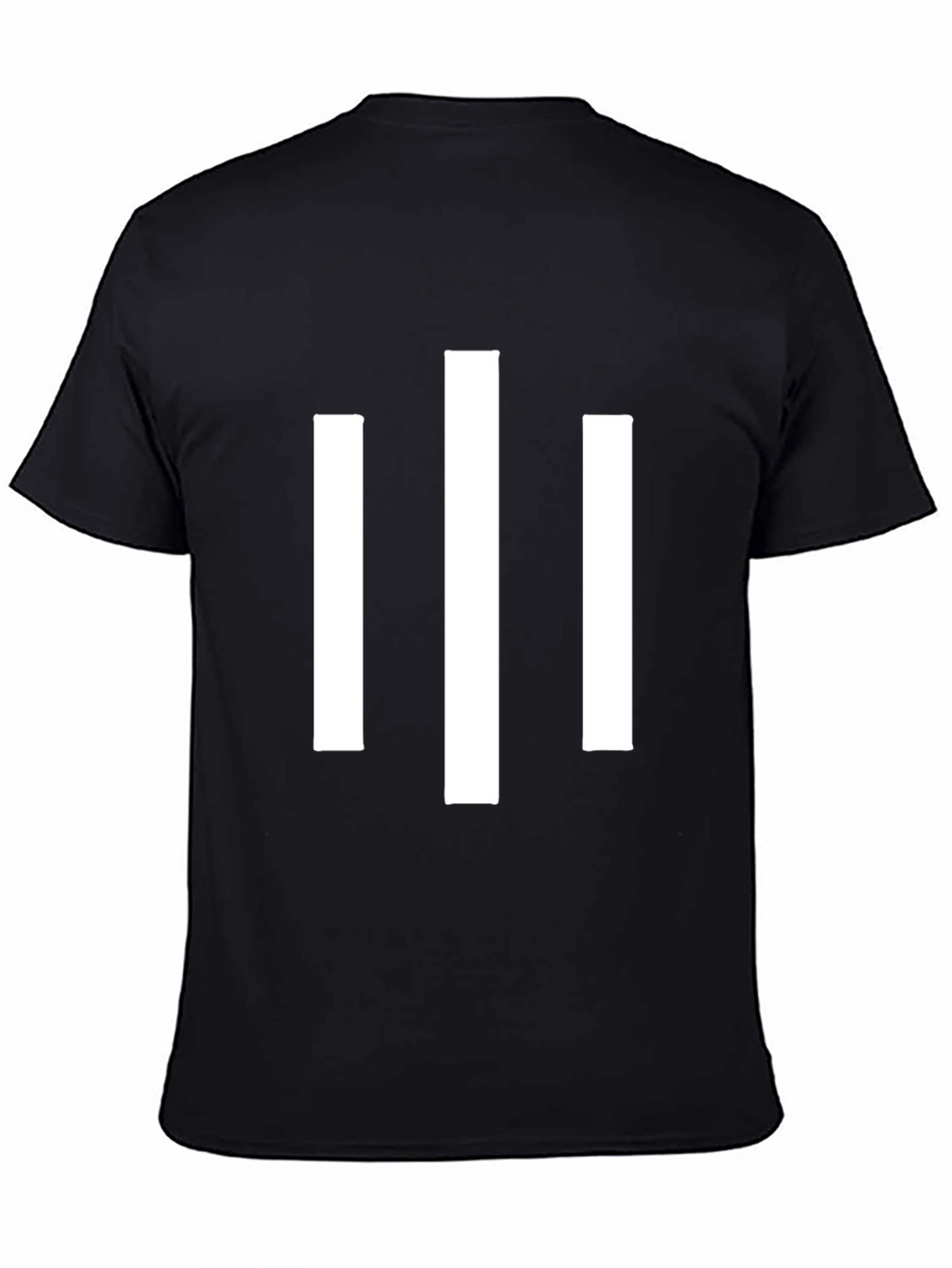 Minimalist White Stripe Graphic Black T-Shirt