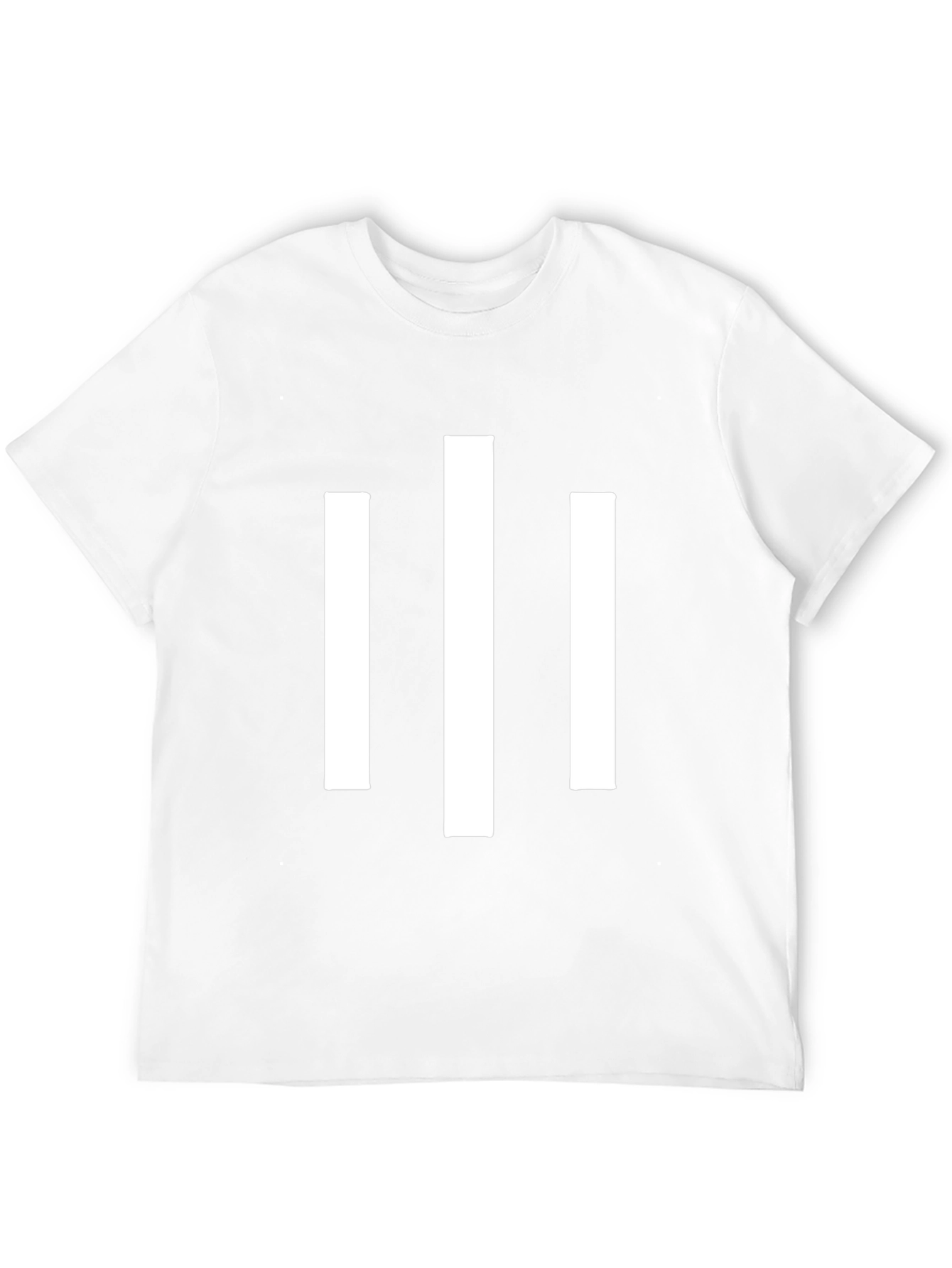 Minimalist White Stripe Graphic Black T-Shirt