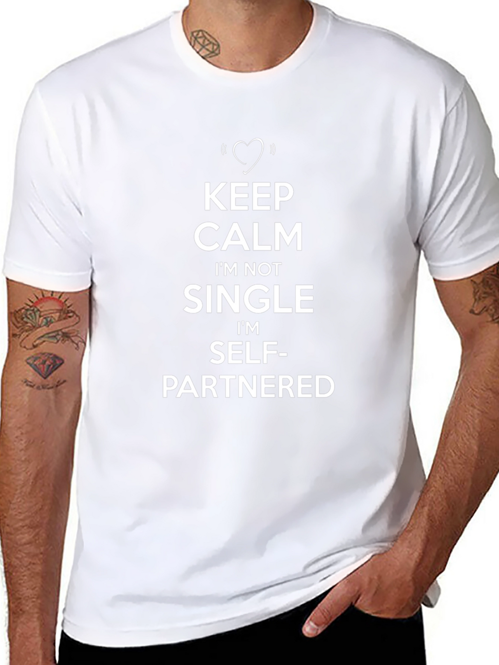 Self-Partnered T-Shirt: Keep Calm Funny Single Alternative