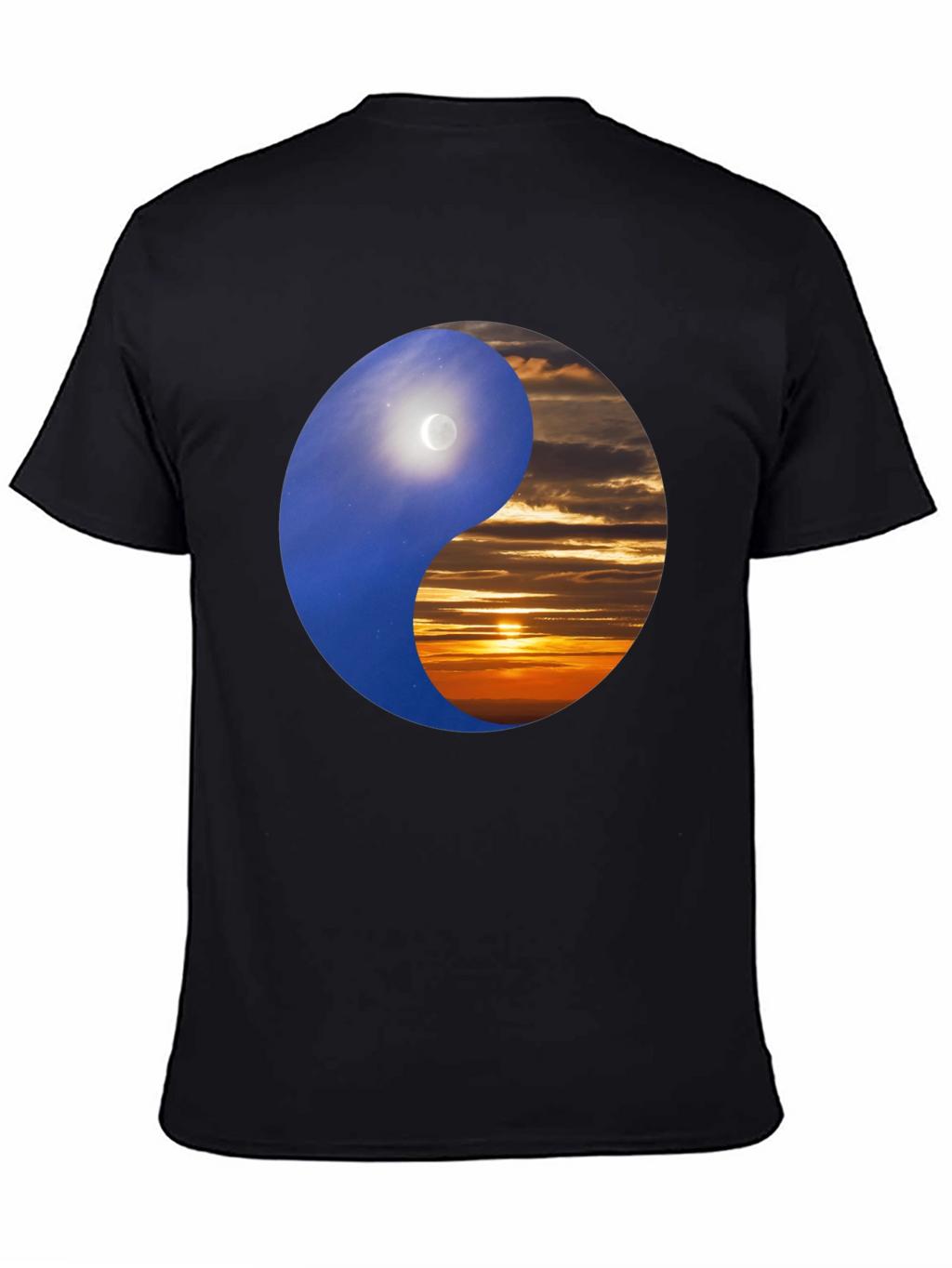 Yin Yang Day & Night Black T-Shirt