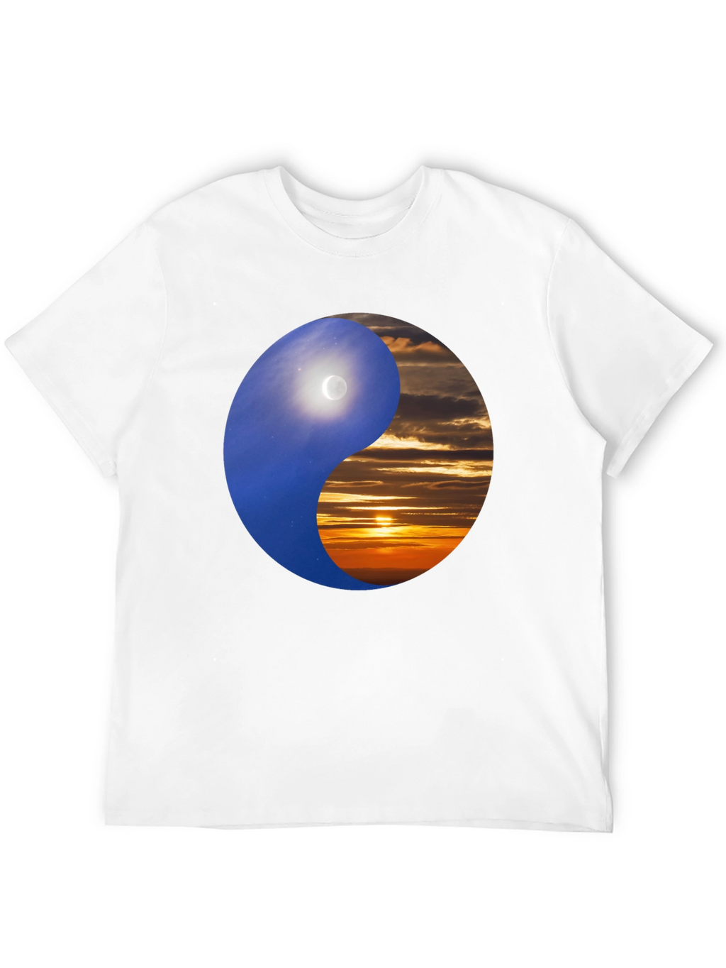 Yin Yang Day & Night Black T-Shirt