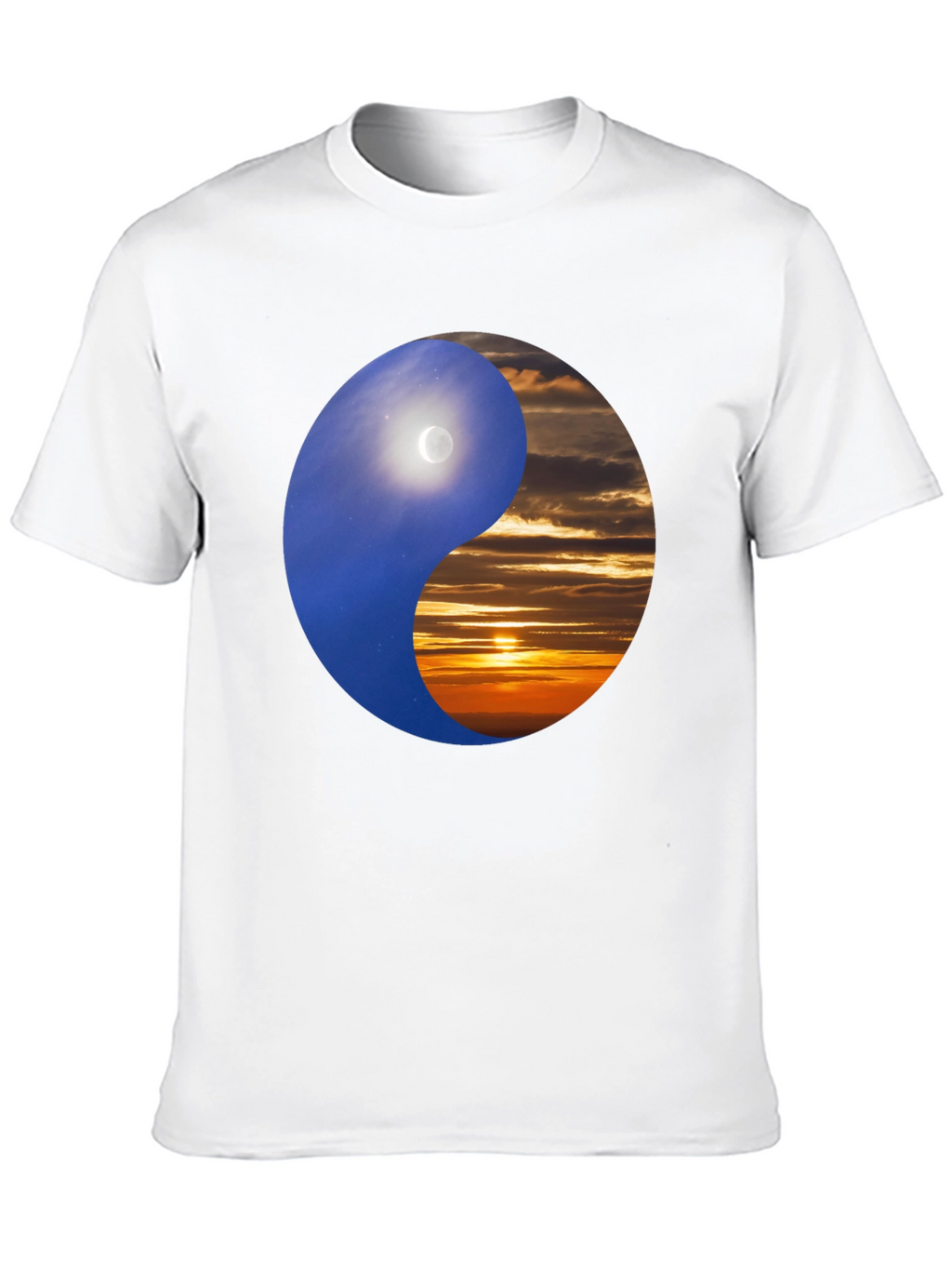 Yin Yang Day & Night Black T-Shirt