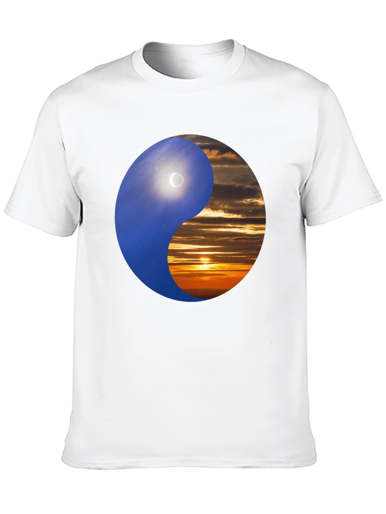 Yin Yang Day & Night Black T-Shirt