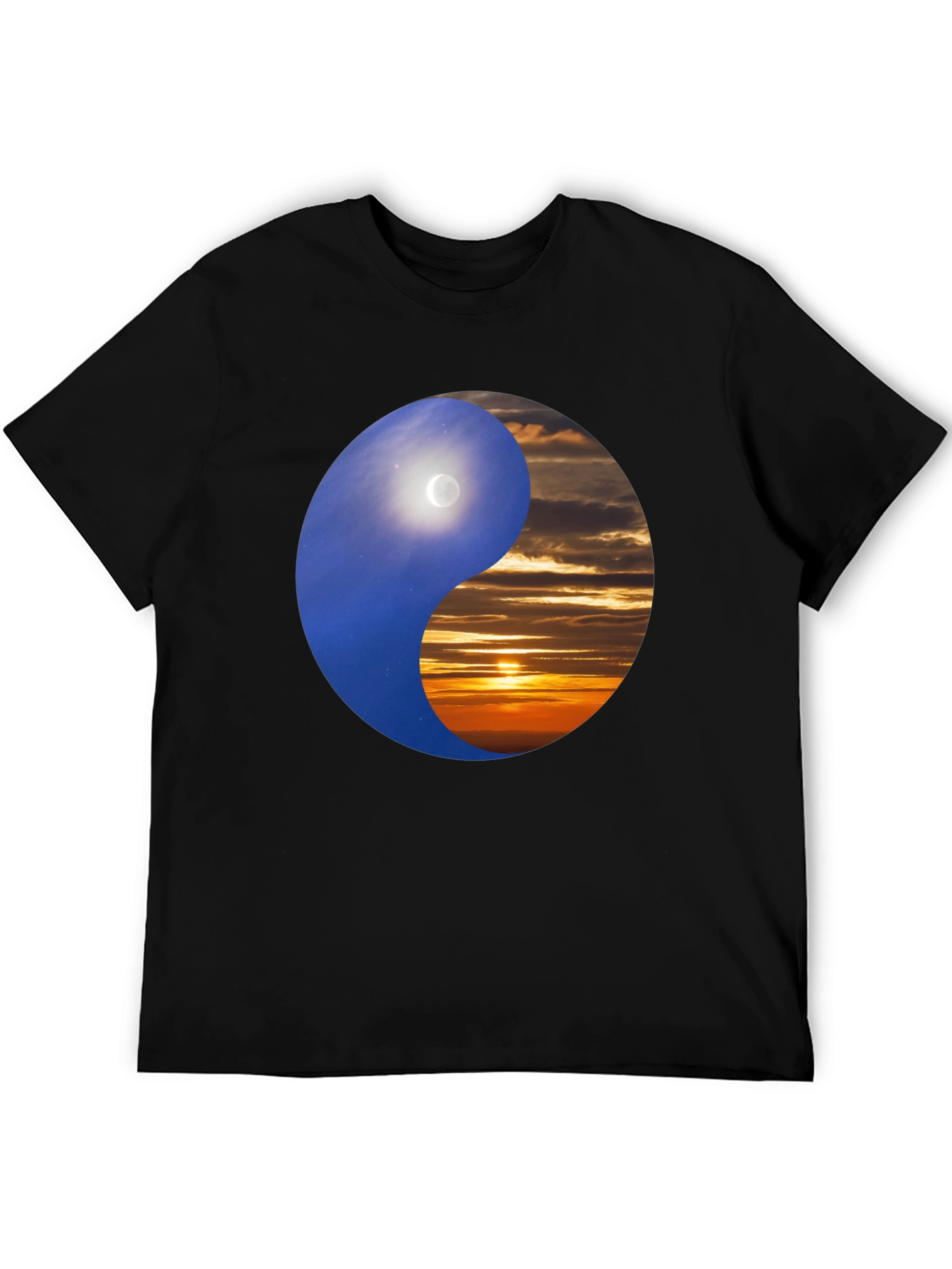Yin Yang Day & Night Black T-Shirt