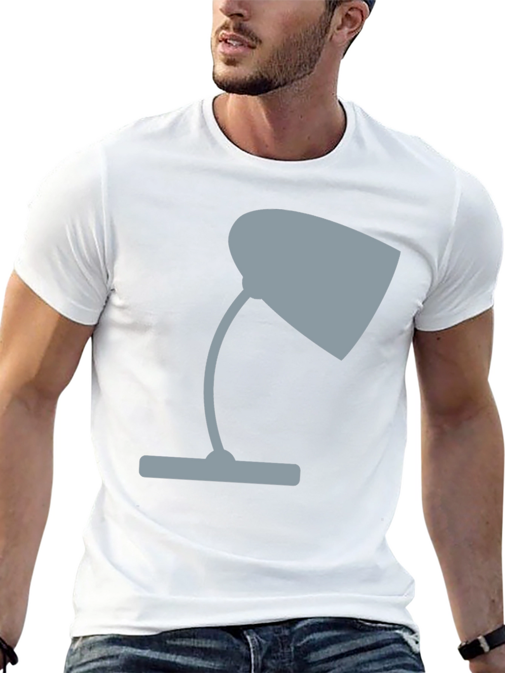 Modern Lamp Graphic Tee - Casual Black T-Shirt