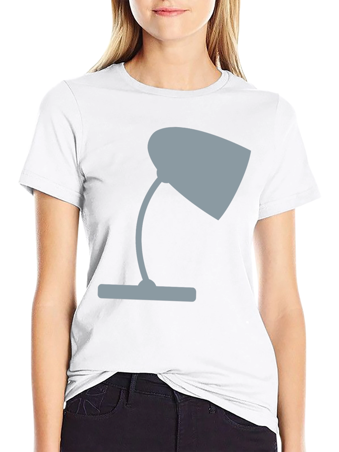 Modern Lamp Graphic Tee - Casual Black T-Shirt