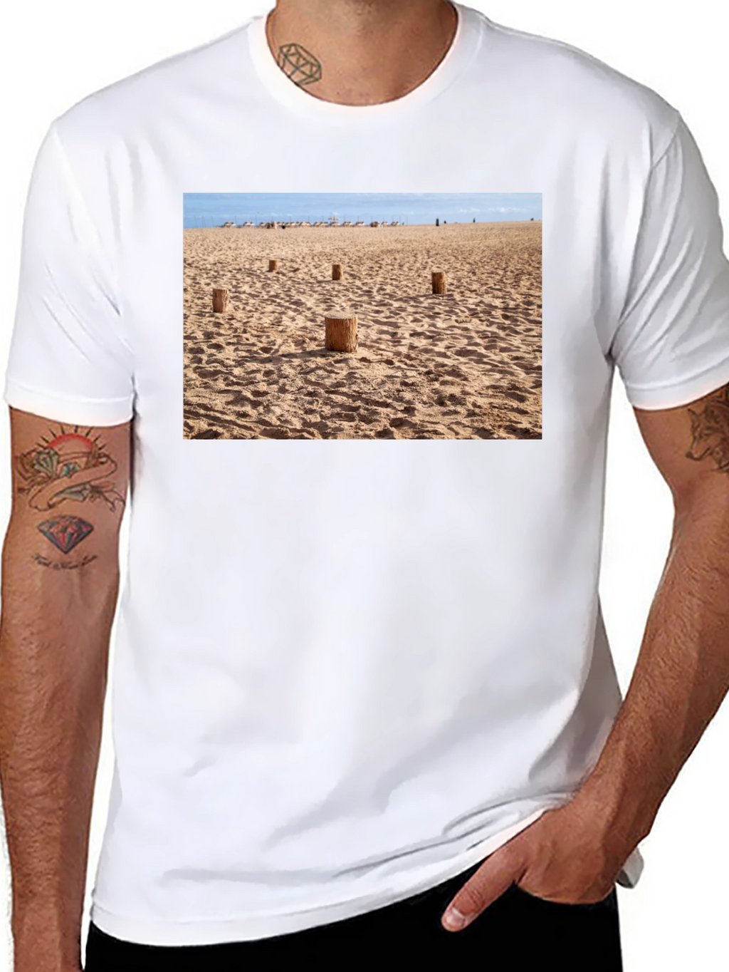 Beach Scene Graphic Tee - Soft Cotton Comfort