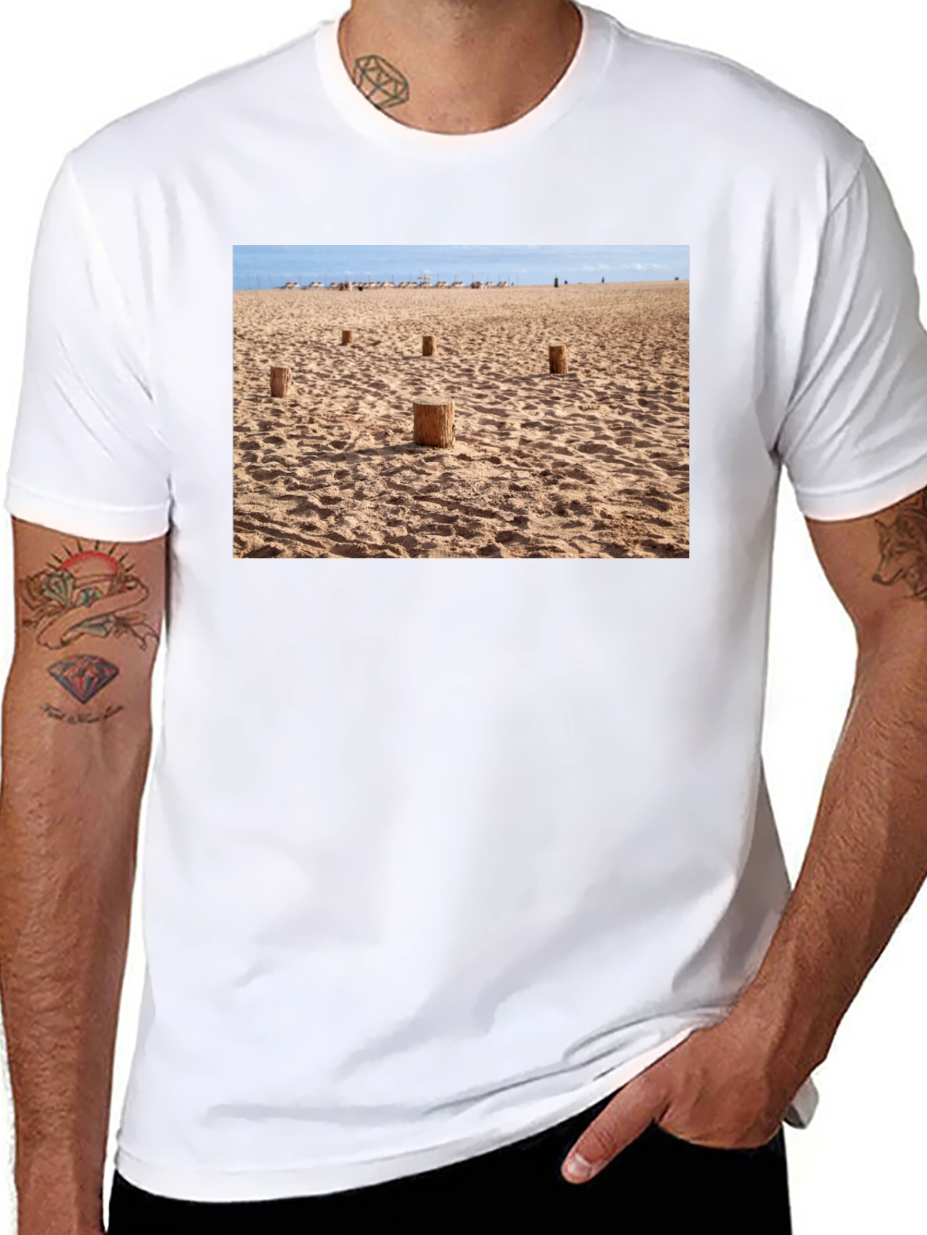 Beach Scene Graphic Tee - Soft Cotton Comfort