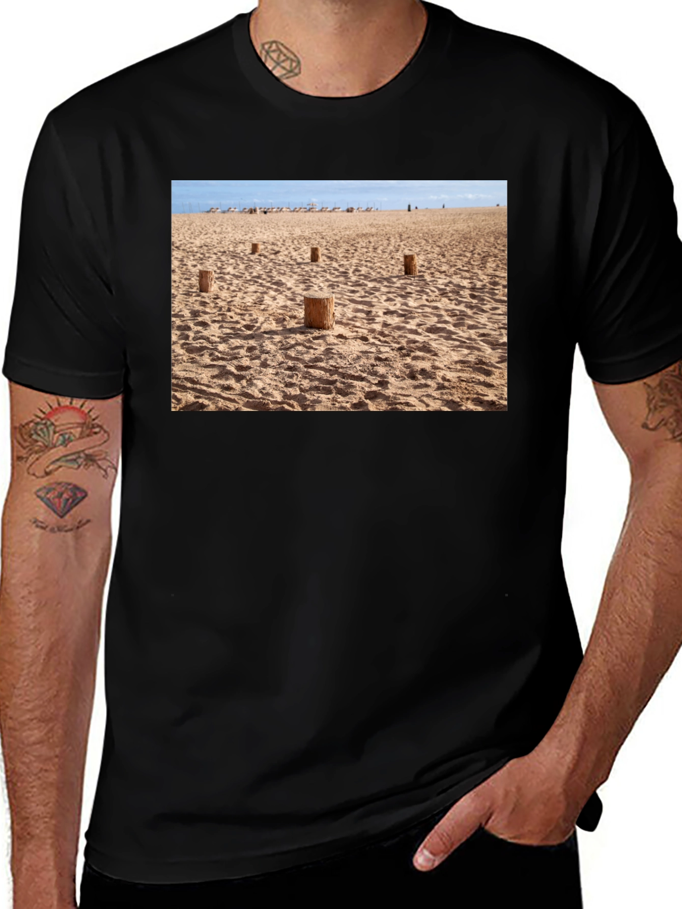 Beach Scene Graphic Tee - Soft Cotton Comfort