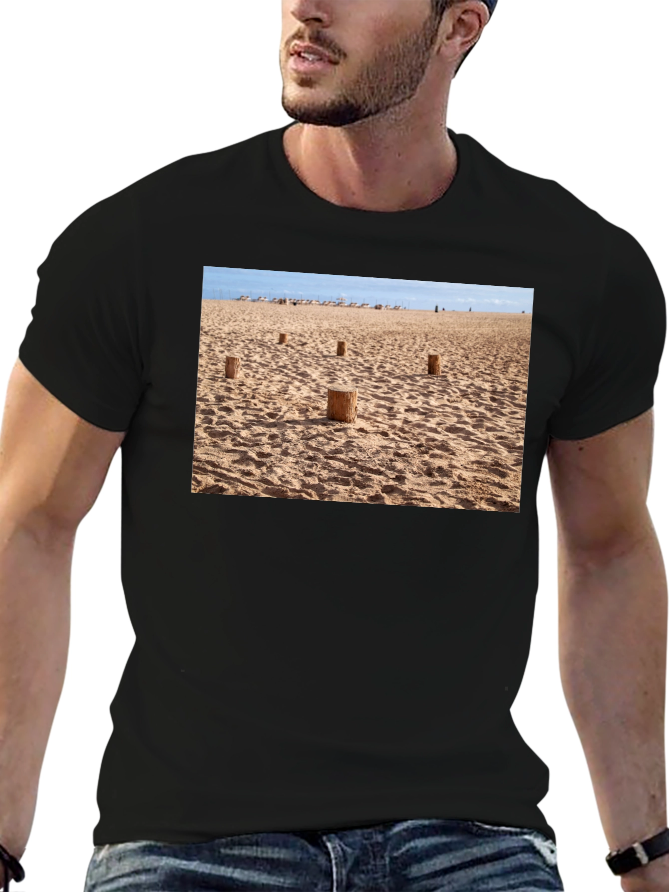 Beach Scene Graphic Tee - Soft Cotton Comfort