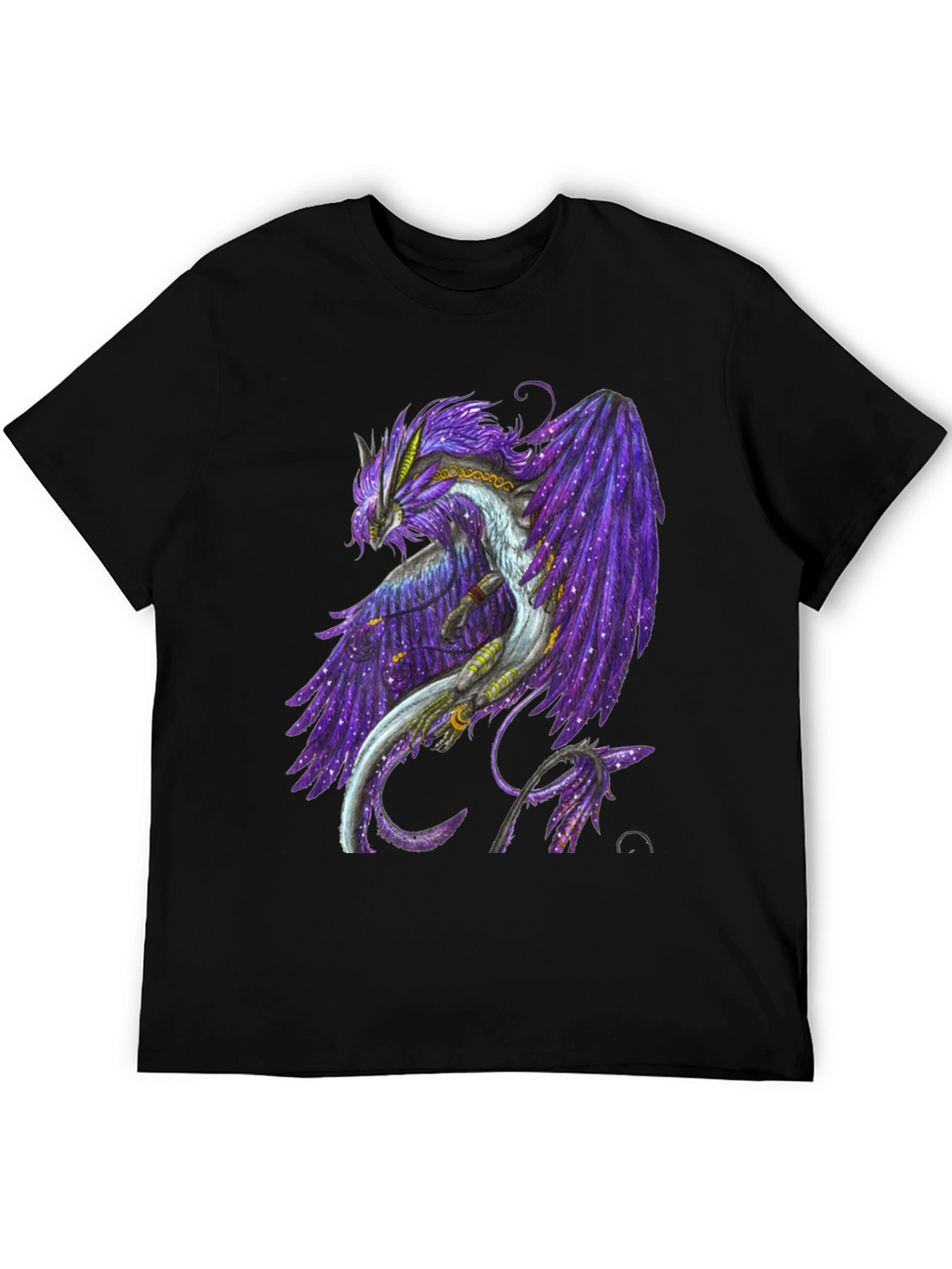 Galaxy Dragon Graphic Tee - Black