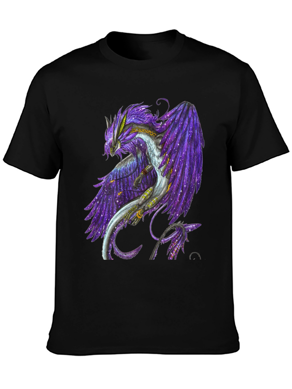 Galaxy Dragon Graphic Tee - Black