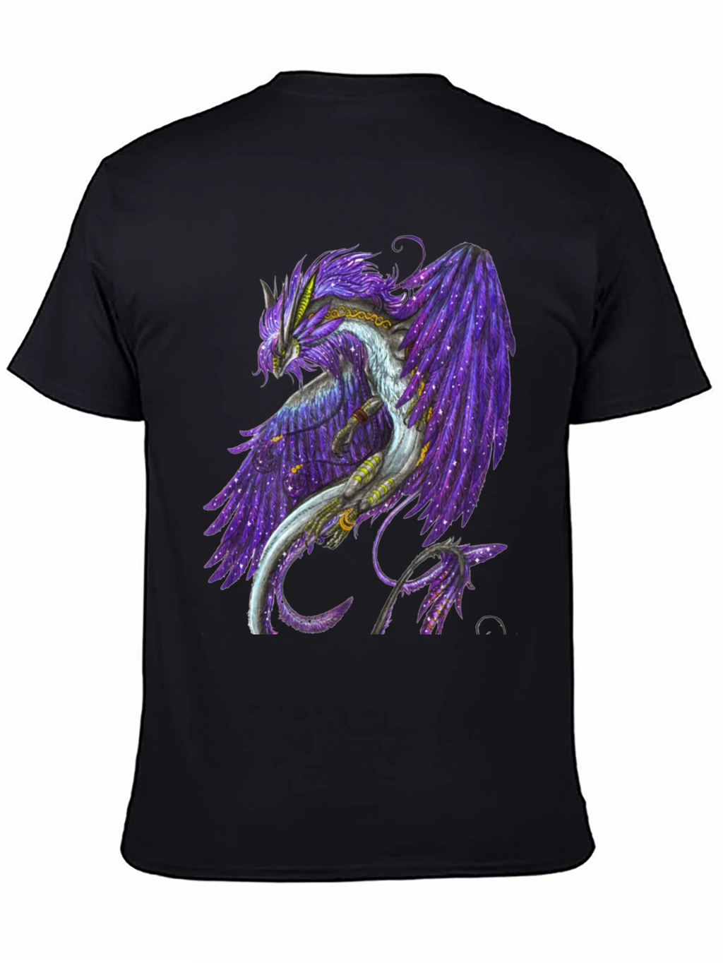 Galaxy Dragon Graphic Tee - Black