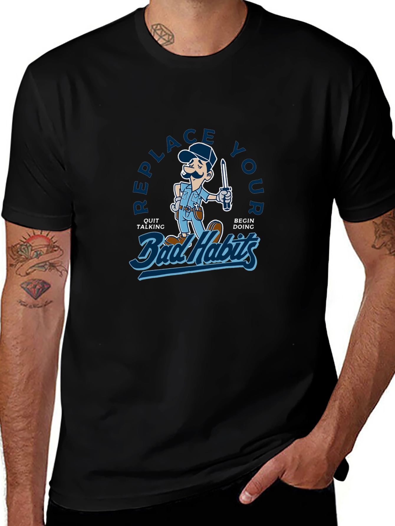 Replace Your Bad Habits Graphic T-Shirt