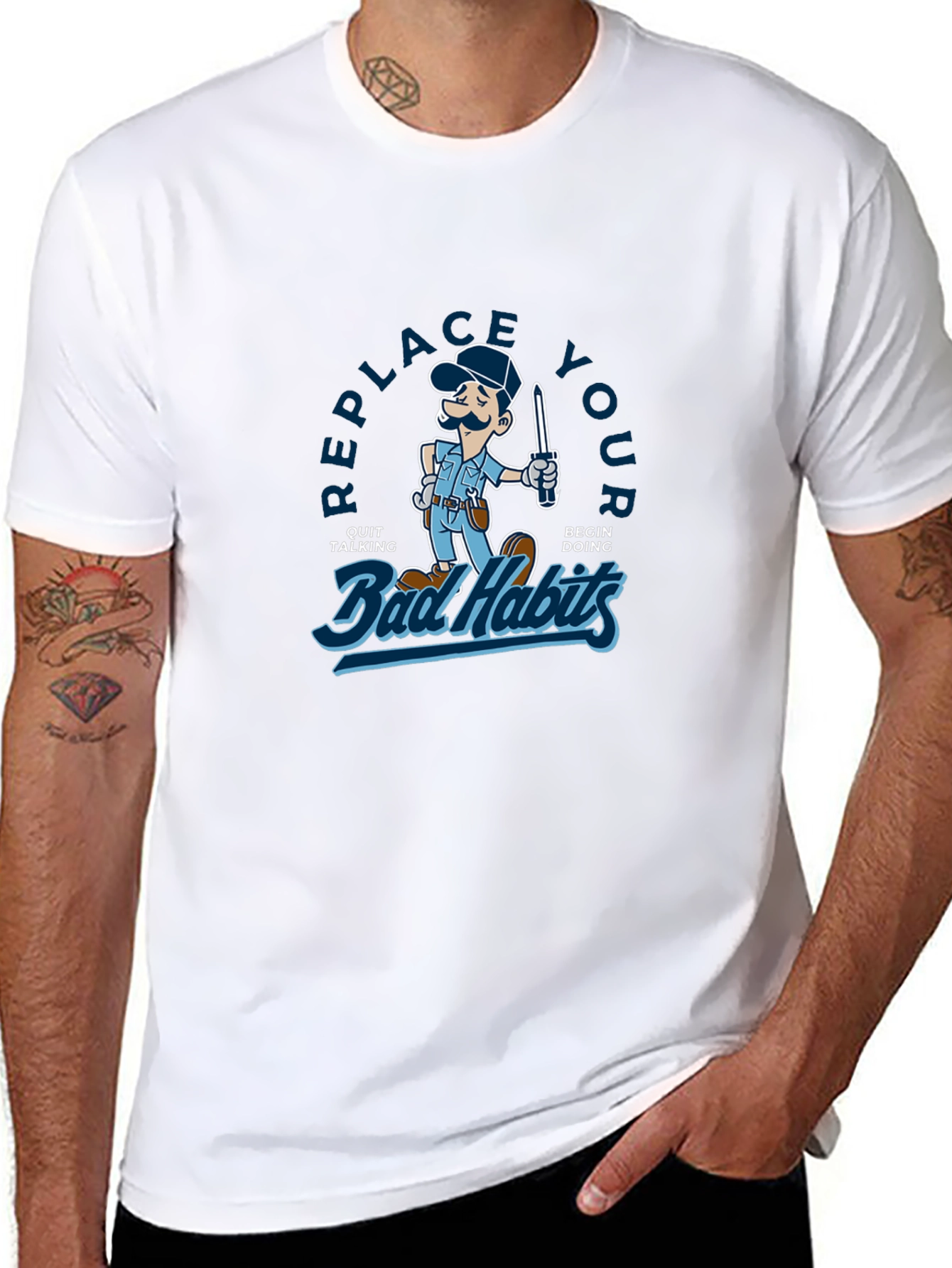 Replace Your Bad Habits Graphic T-Shirt