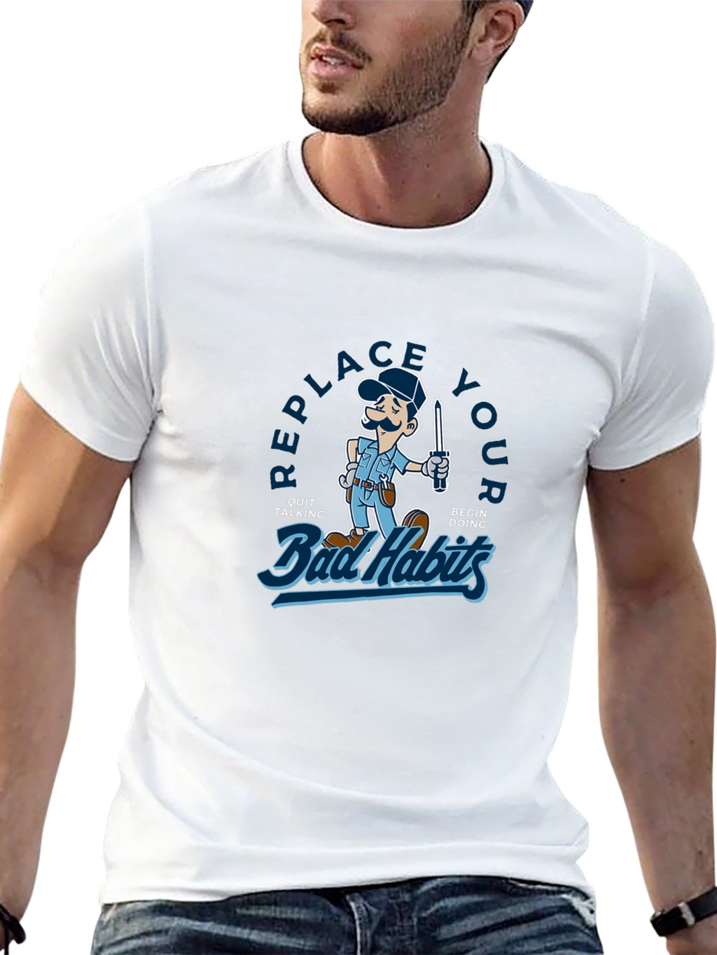 Replace Your Bad Habits Graphic T-Shirt