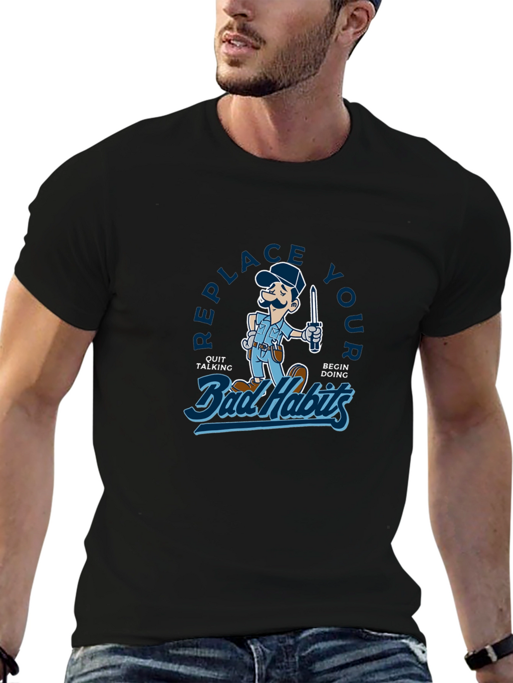 Replace Your Bad Habits Graphic T-Shirt