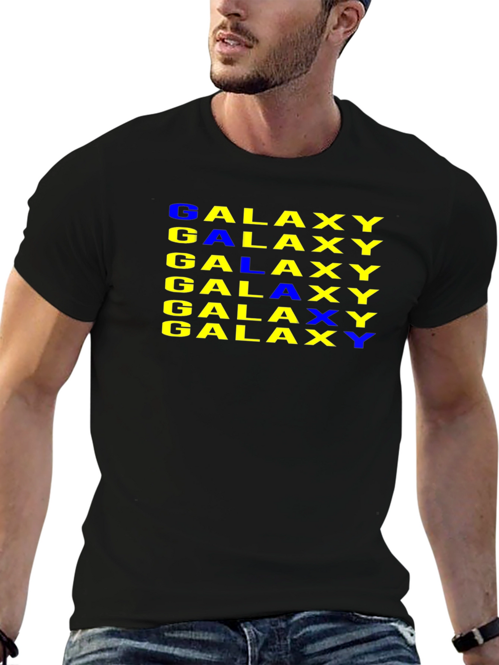 Galaxy Print Black T-Shirt