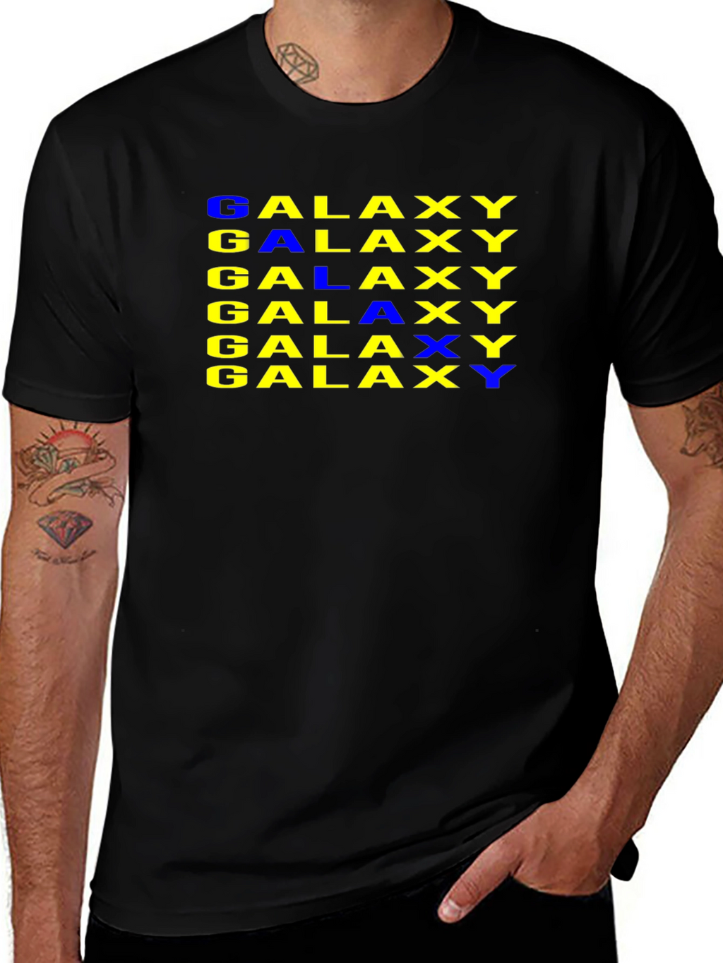 Galaxy Print Black T-Shirt