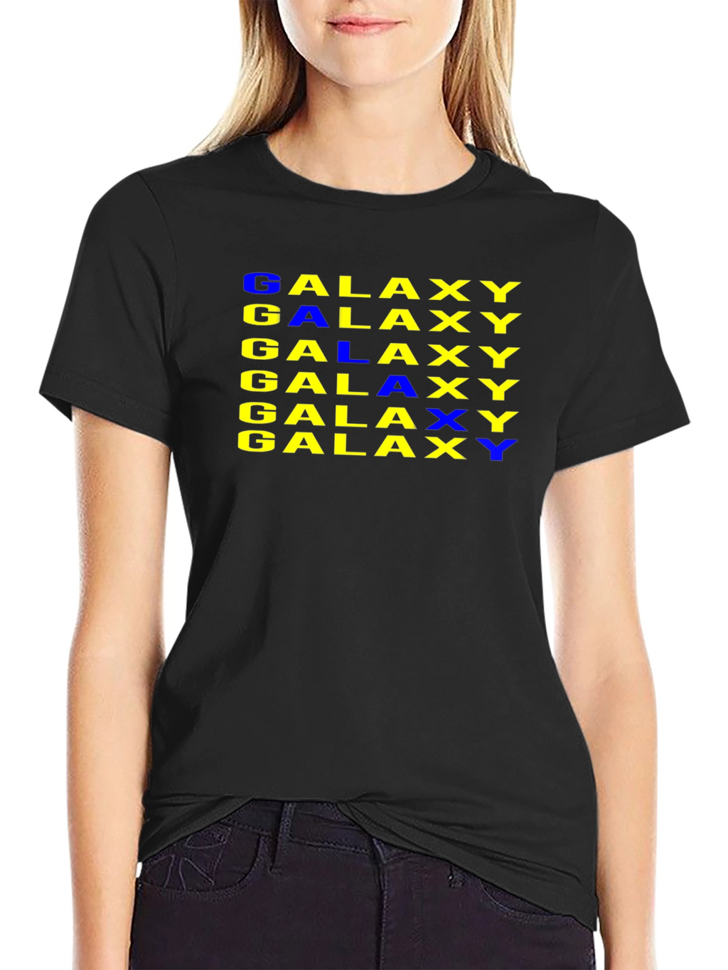 Galaxy Print Black T-Shirt