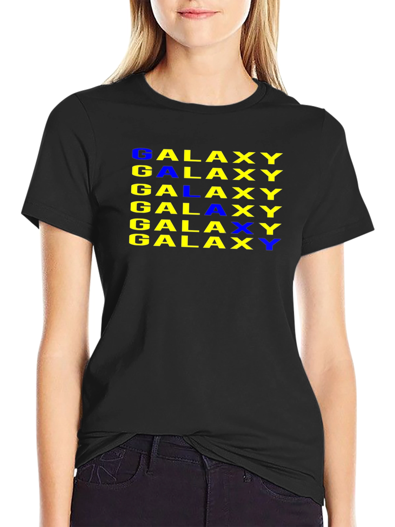 Galaxy Print Black T-Shirt