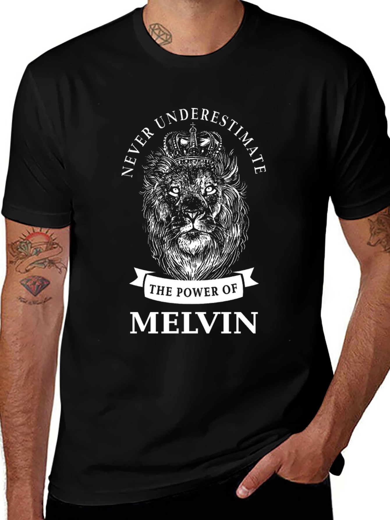 Never Underestimate Melvin Lion Graphic Tee
