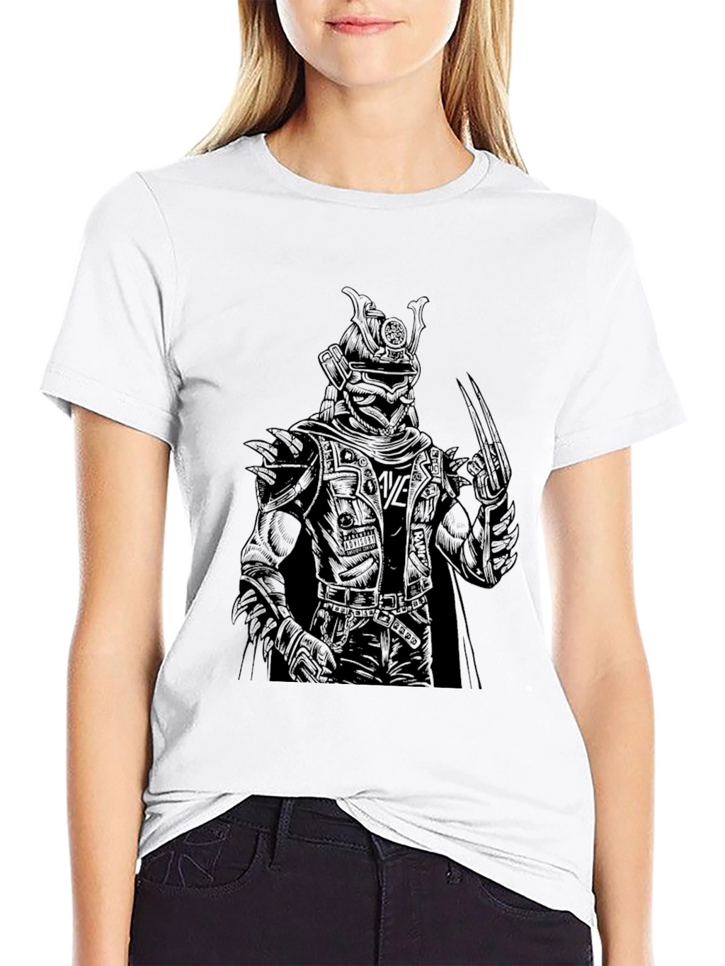 Samurai Warrior Graphic Tee - Black