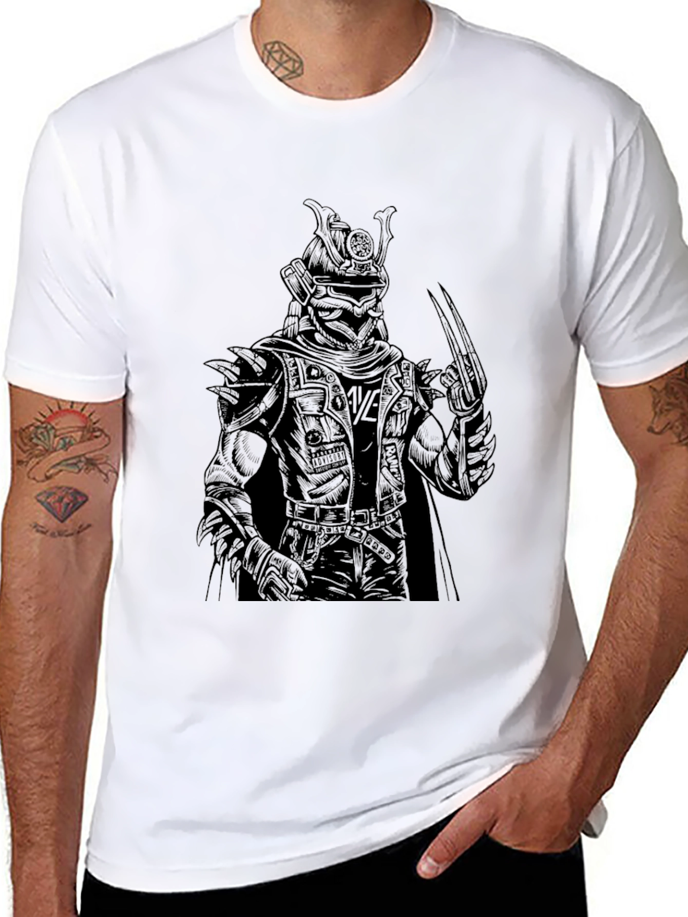 Samurai Warrior Graphic Tee - Black