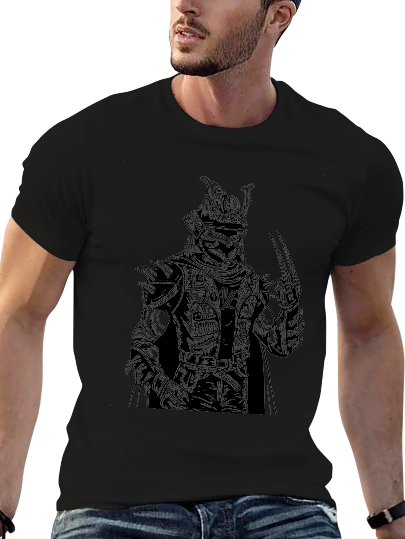 Samurai Warrior Graphic Tee - Black