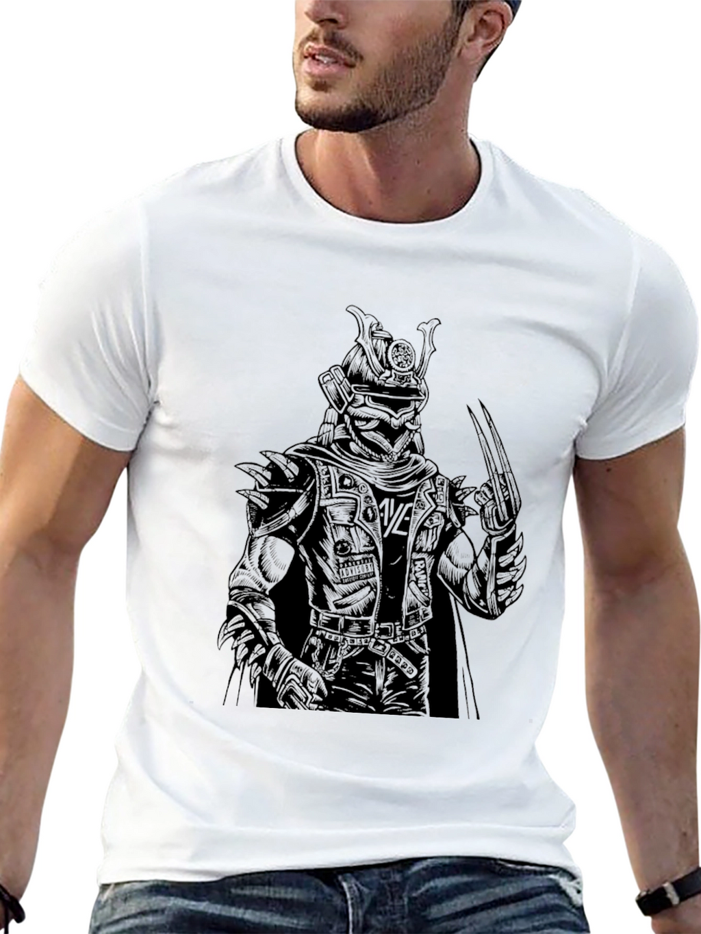 Samurai Warrior Graphic Tee - Black