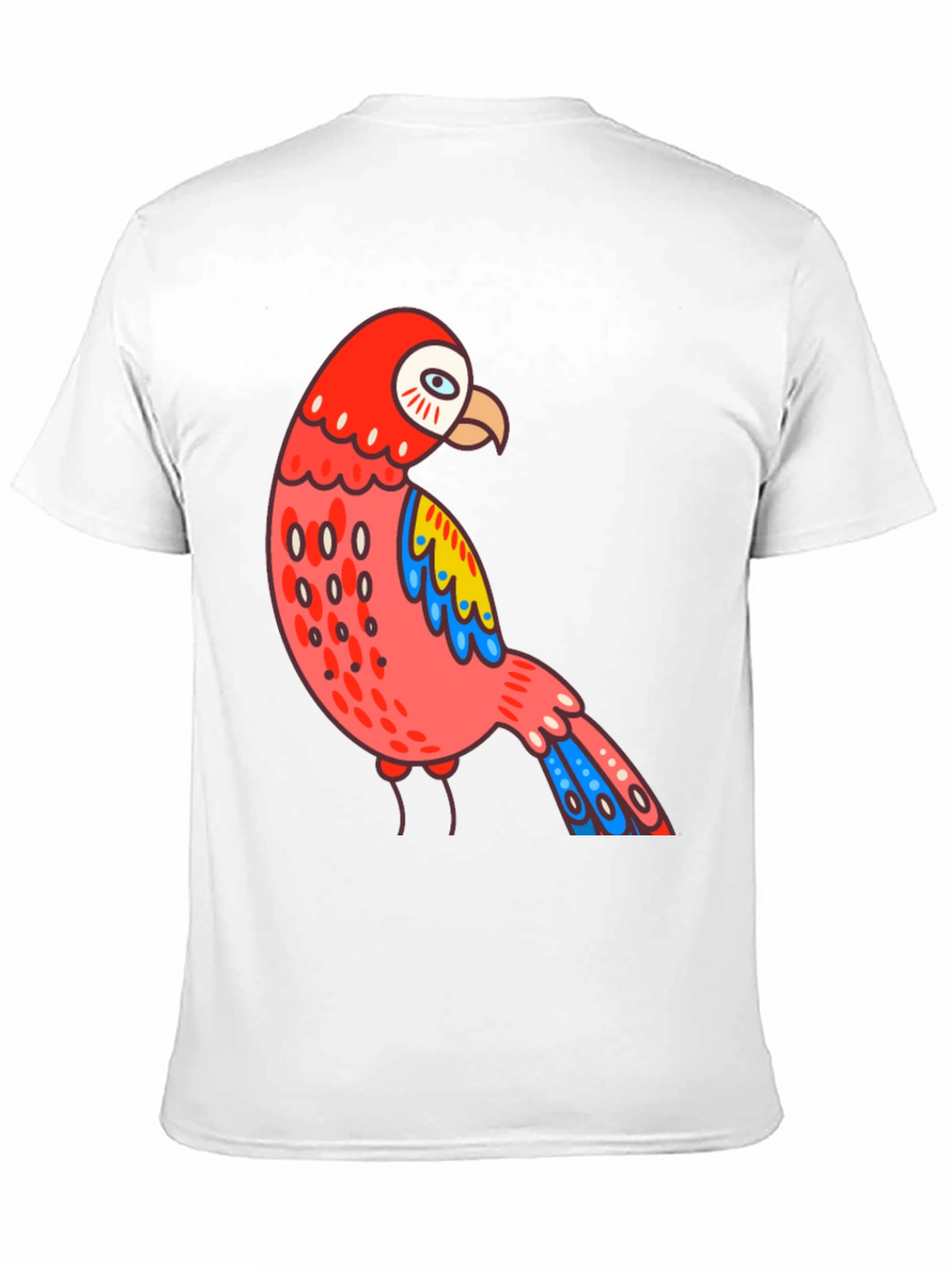 Black Parrot T-Shirt Quirky Bird Graphic Tee