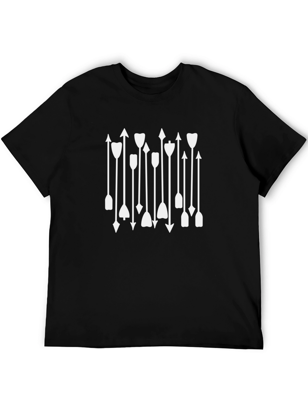 Modern Arrow Pattern Graphic Tee - Black
