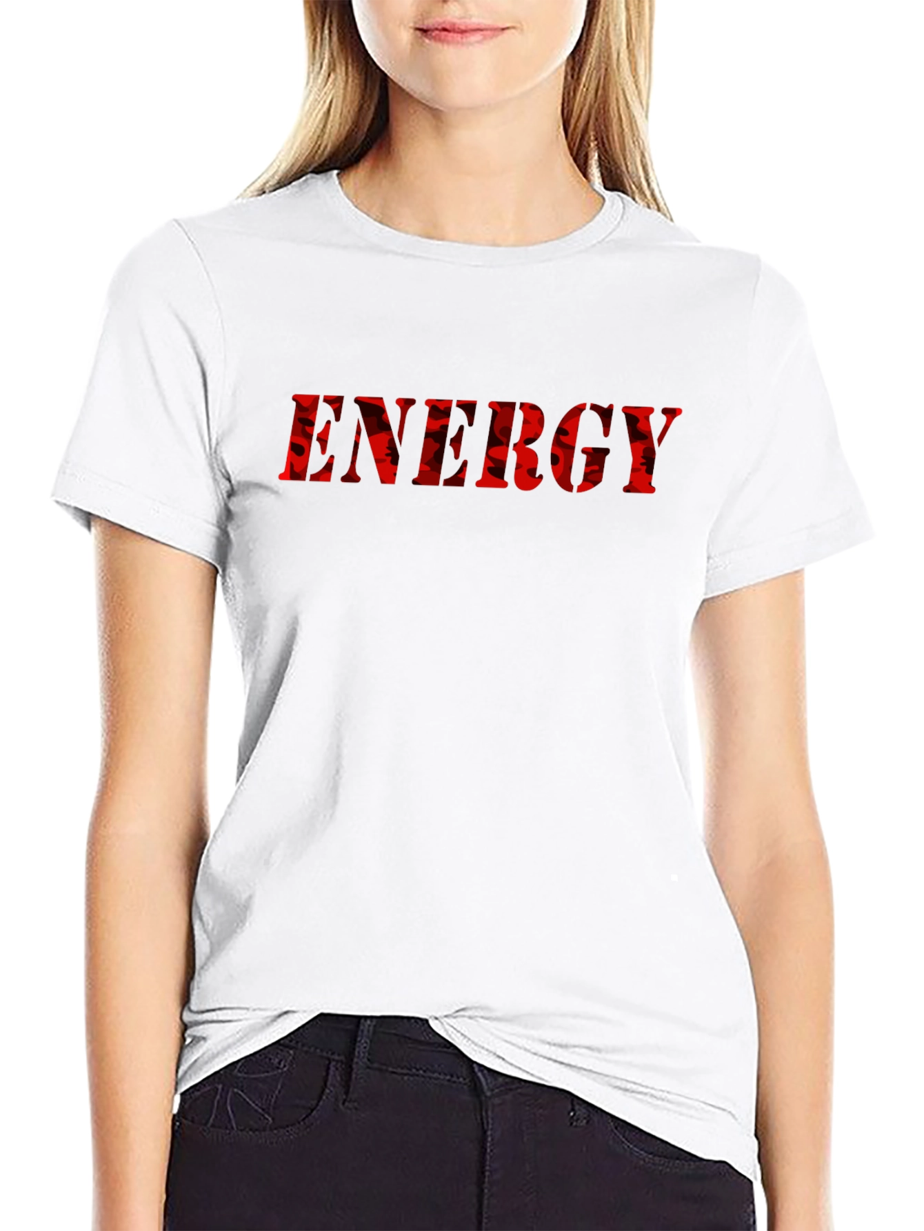 Energy Camo Letter Black T-Shirt