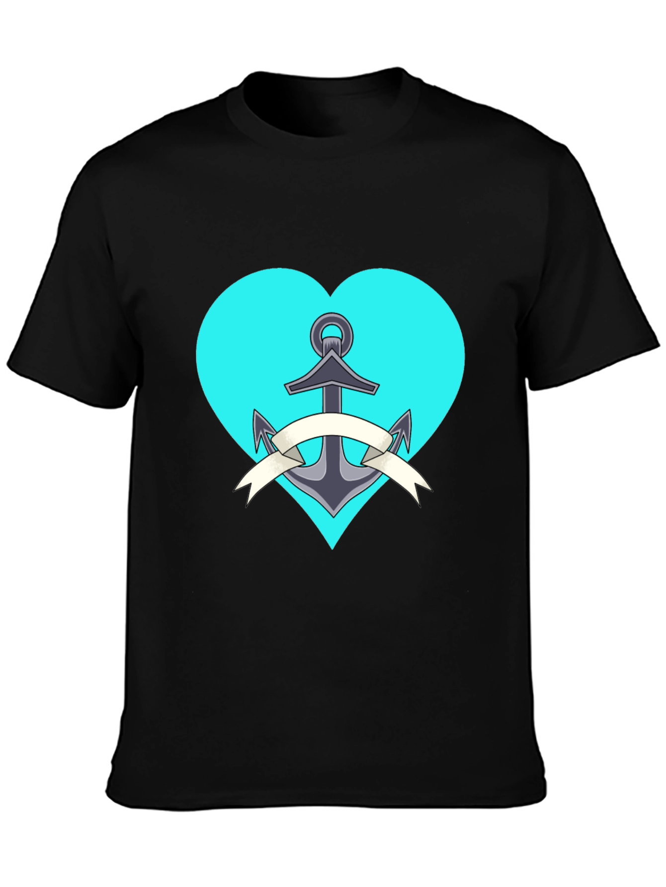 Anchor Heart Graphic Tee - Mens Black T-Shirt