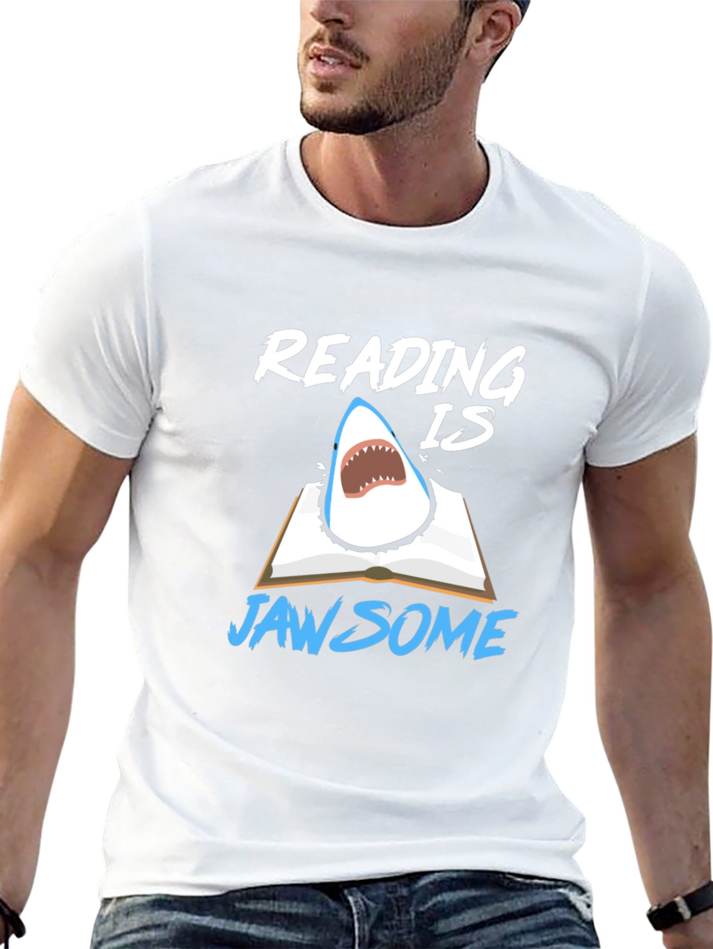 Reading Is Jawsome Shark T-Shirt - Book Lover Tee