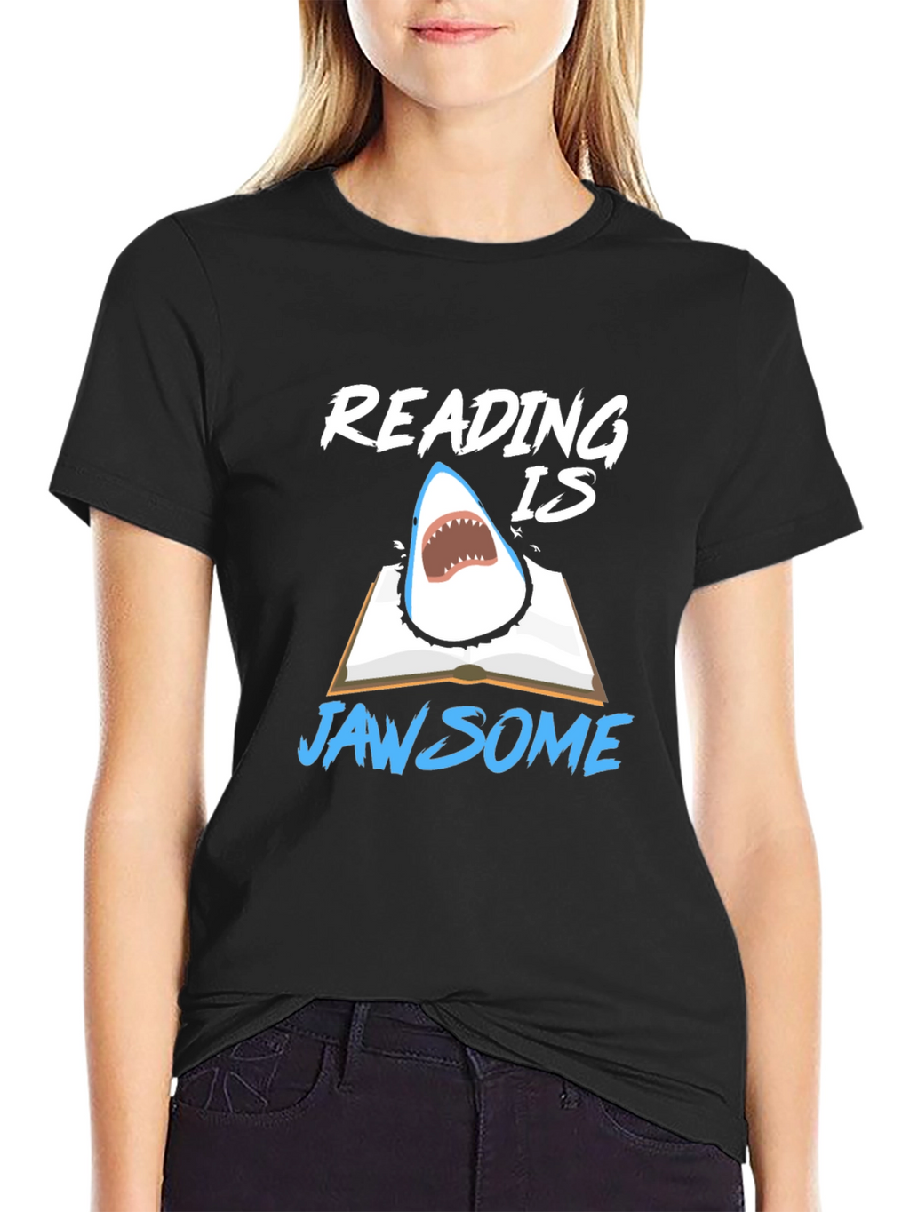 Reading Is Jawsome Shark T-Shirt - Book Lover Tee