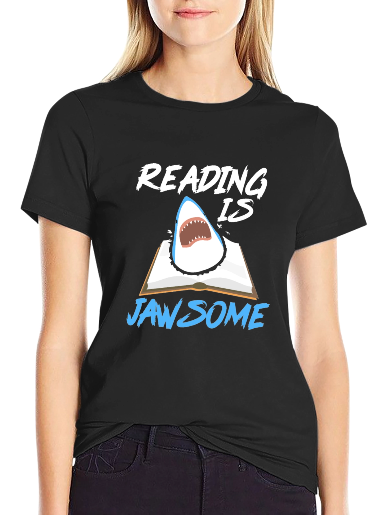 Reading Is Jawsome Shark T-Shirt - Book Lover Tee