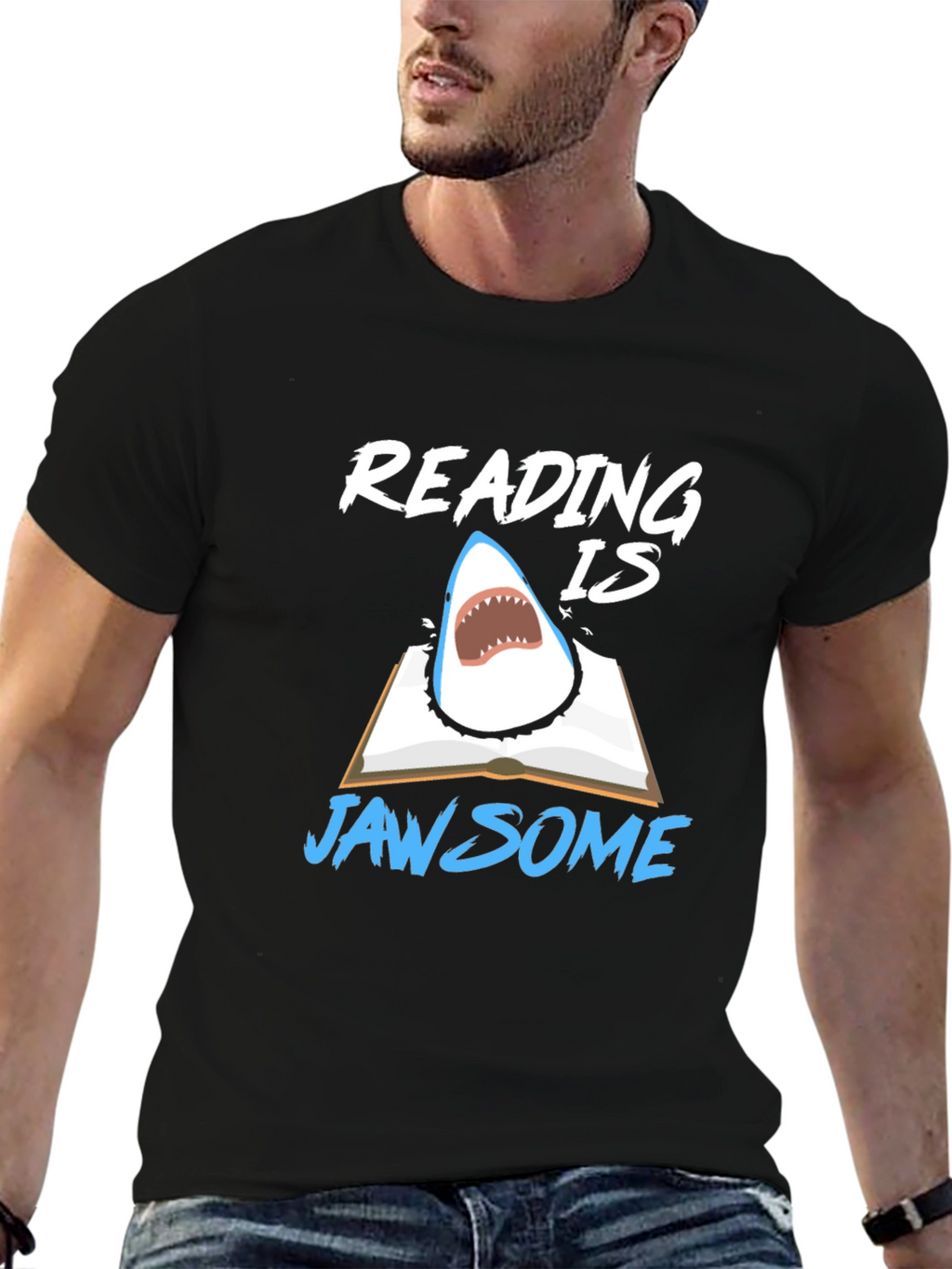 Reading Is Jawsome Shark T-Shirt - Book Lover Tee